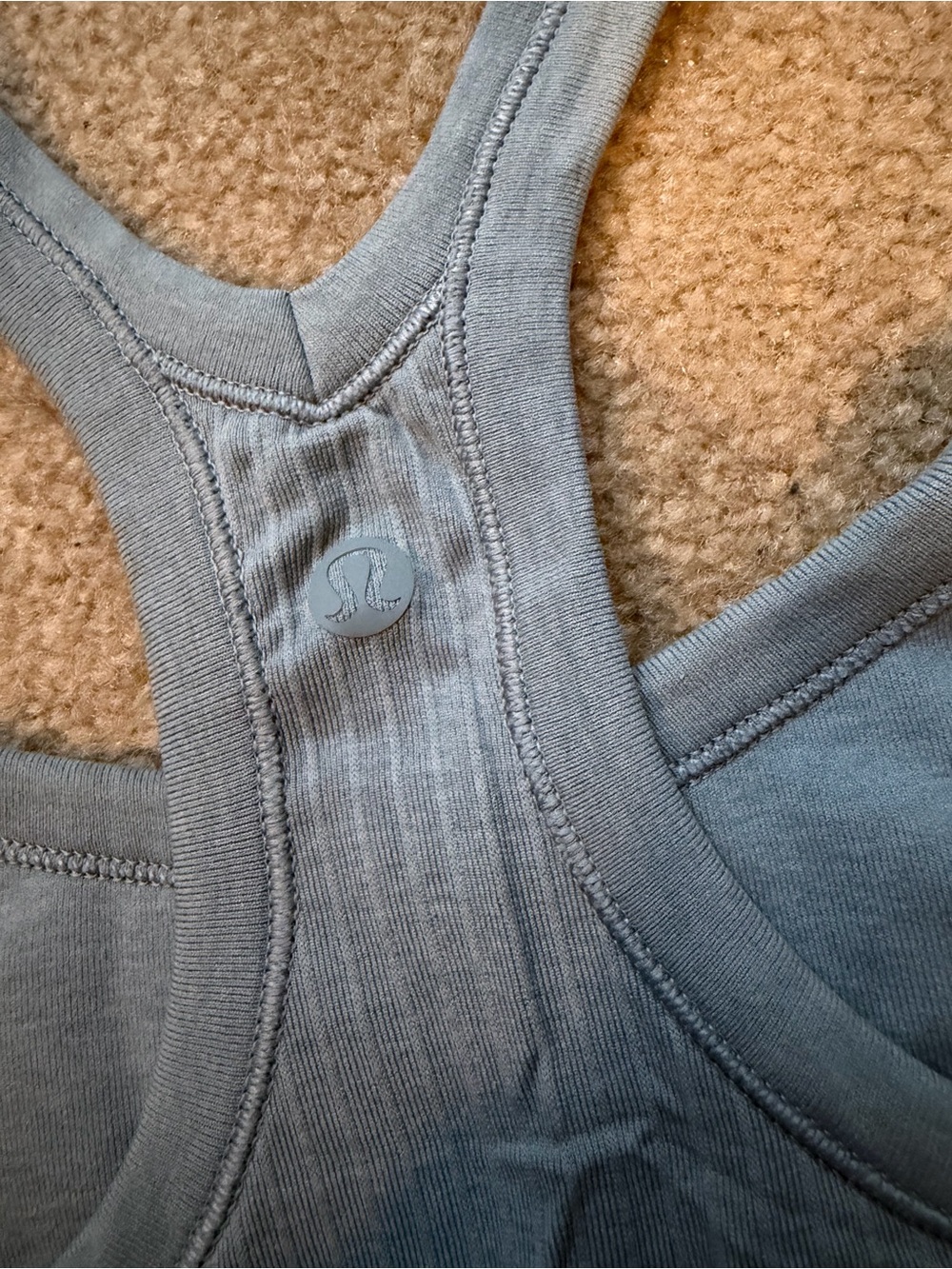 lululemon athletica Light Blue Ribbed Racerback Sports Tank
